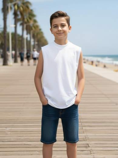 STILL Canotta Junior Senza Maniche Casual in Cotone