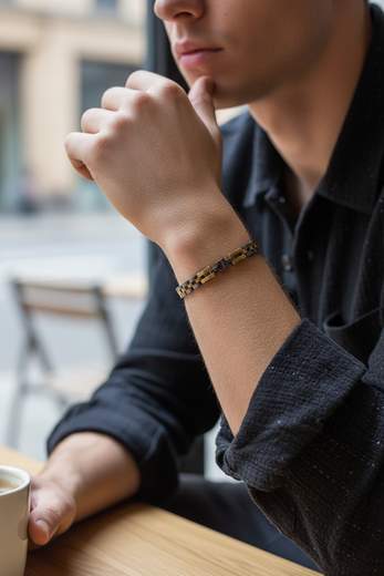 STILL Bracciale Uomo Acciaio con Croci Stile Urban Moderno