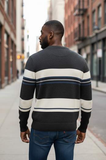 STILL Maglione Uomo Ciniglia a Righe: comfort avvolgente e stile casual moderno