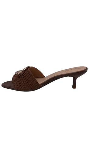 Sandali Mule Donna con Fascia Intrecciata e Tacco Kitten