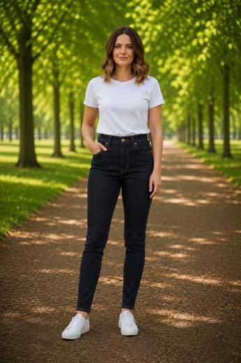 STILL Jeans Donna a Vita Alta con Vestibilità Slim e Tasche Posteriori