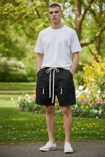 STILL Bermuda Cargo Uomo con Coulisse – Shorts Casual Estivi Tasche Utility