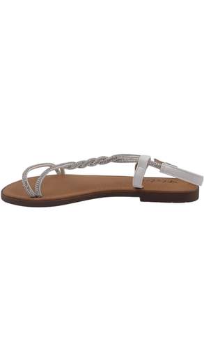 Sandali Donna Eleganti con Strass Luminosi e Chiusura Regolabile