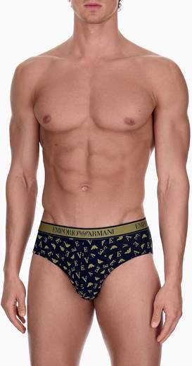 EMPORIO ARMANI Slip Uomo 3 Pezzi in Cotone con Logo