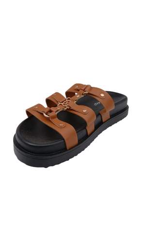 STILL Ciabatte Donna Multilistino con Catena Decorativa e Suola Comfort