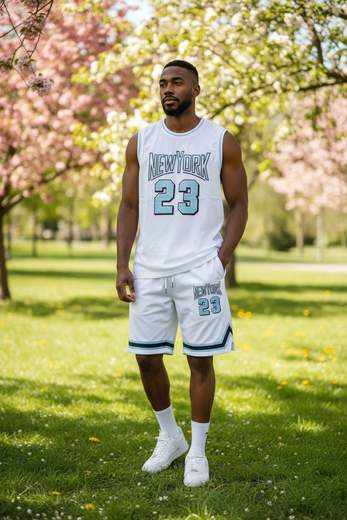 STILL Completo Basket Uomo New York - Canotta + Shorts Sportivi