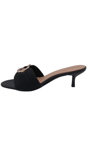 Sandali Mule Donna con Fascia Intrecciata e Tacco Kitten