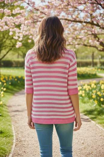 STILL Maglia Estiva Donna a Righe in Cotone