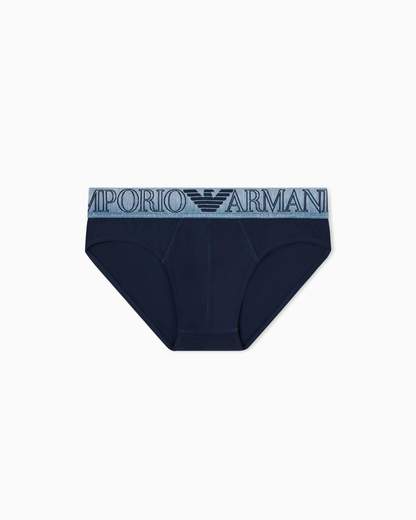 EMPORIO ARMANI Slip uomo in cotone stretch con fascia logo maxi