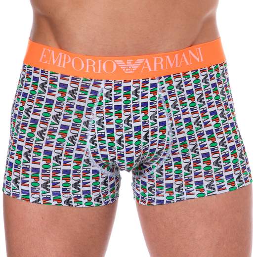 EMPORIO ARMANI Boxer uomo Emporio Armani cotone stretch con stampa logo multicolor