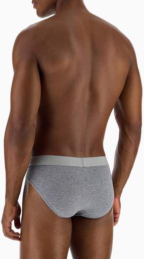 Emporio Armani Slip Uomo Bi-Pack da 2 in Cotone Elasticizzato con Logo