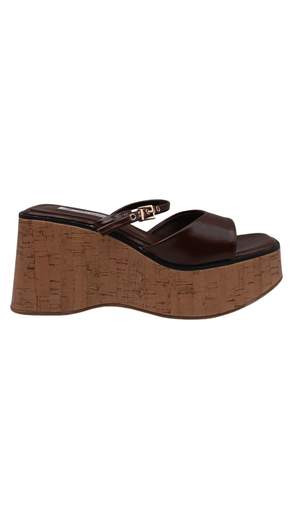 Sandali Donna con Zeppa Effetto Sughero