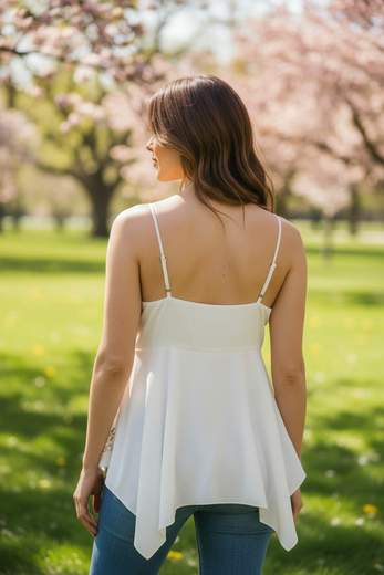 Top Donna Fluido con Spalline Regolabili