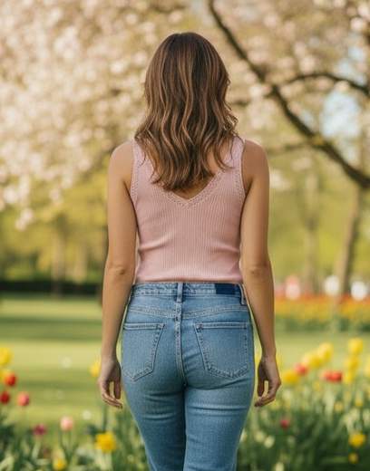 STILL Body Estivo Smanicato Scollo Profondo Aderente Elasticizzato