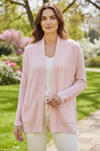 Cardigan Donna Lungo con Tasche