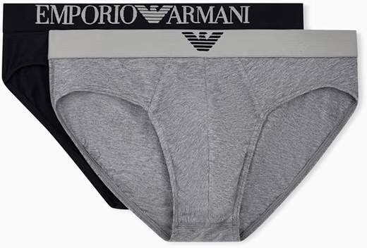 EMPORIO ARMANI Slip Uomo Bi-Pack in Cotone Elasticizzato