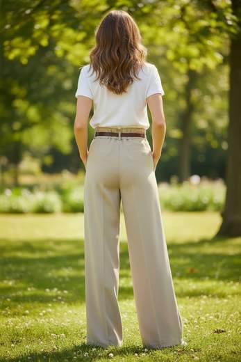 STILL Pantaloni Palazzo Donna Eleganti a Vita Alta con Cintura