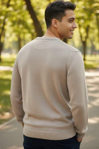 STILL Maglione Uomo Girocollo a Maglia Strutturata