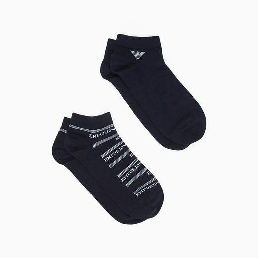 EMPORIO ARMANI Calzini Emporio Armani Uomo 2-Pack Cotone Stretch – Calze Corte con Logo