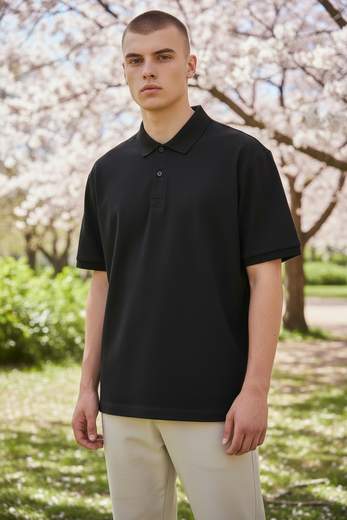 STILL Polo Uomo Tinta Unita Basic - Manica Corta Casual Elegante