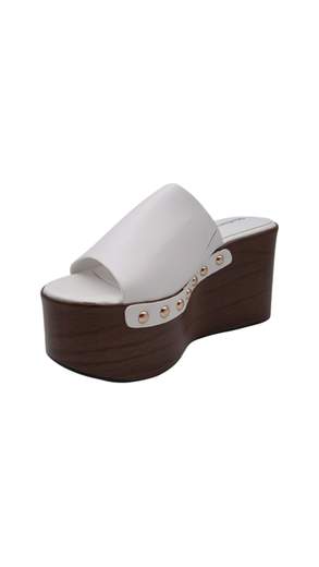 STILL Sandali Sabot Donna con Zeppa Alta Effetto Legno