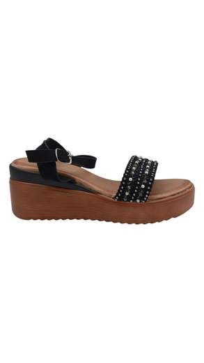 Sandali Donna Zeppa Comfort con Applicazioni Decorative