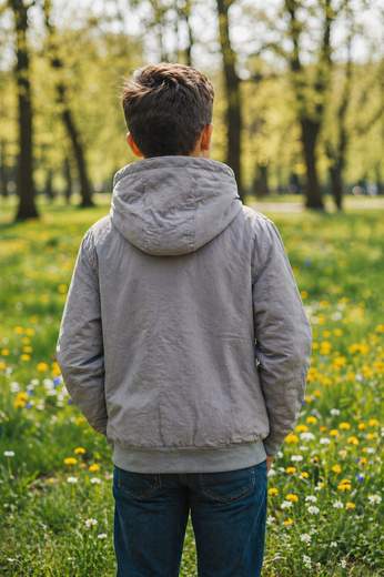 STILL Giubbino Bambino Marble Grey con Cappuccio - Giacca Junior Zip