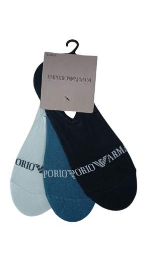 EMPORIO ARMANI Set 3 Paia Calzini Fantasmini Uomo Emporio Armani – Invisibili in Cotone Elasticizzato
