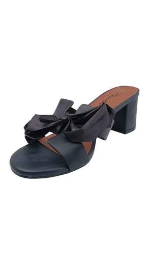 STILL Sandali Donna Neri con Fiocco e Tacco Medio Elegante