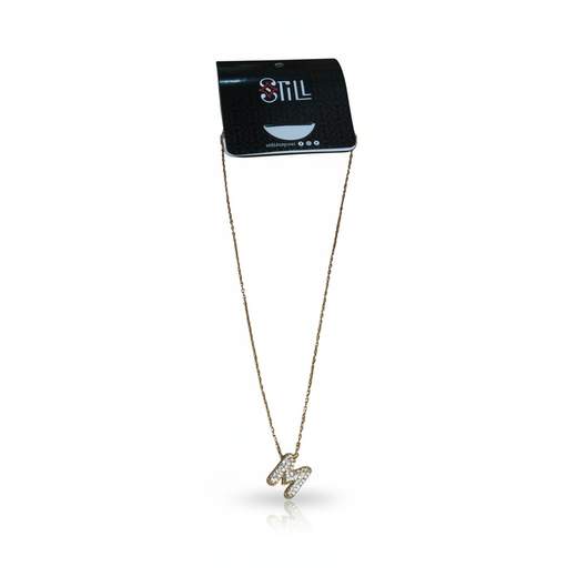 Collana Donna con Ciondolo a Lettera e Strass – Oro e Argento