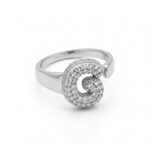 Anello Regolabile con Iniziale e Strass