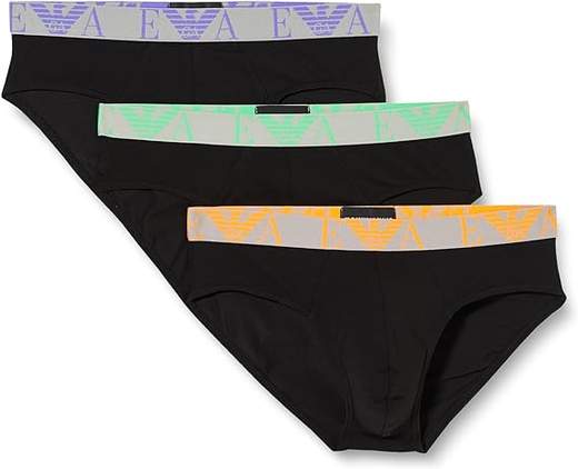 EMPORIO ARMANI Slip uomo Emporio Armani tripack in cotone stretch con logo