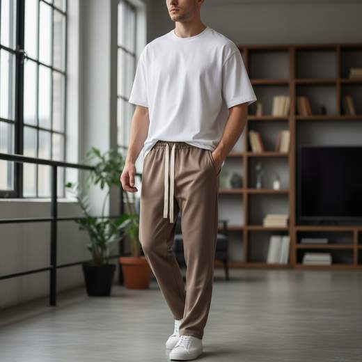 Pantalone Jogger Uomo Nero con Coulisse – Vestibilità Slim Contemporanea
