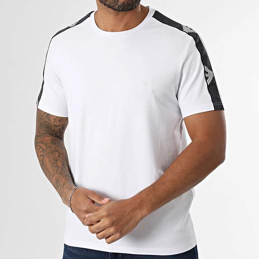 EMPORIO ARMANI T-shirt uomo Emporio Armani in cotone con bande logate sulle spalle