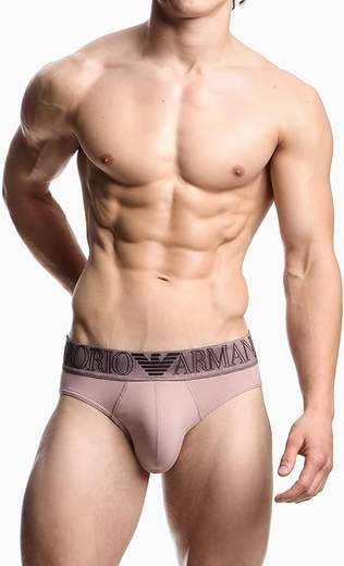 EMPORIO ARMANI Slip uomo in cotone stretch con fascia logo maxi