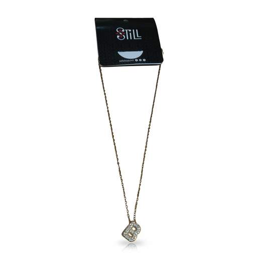 STILL Collana Donna con Ciondolo a Lettera e Strass – Oro e Argento