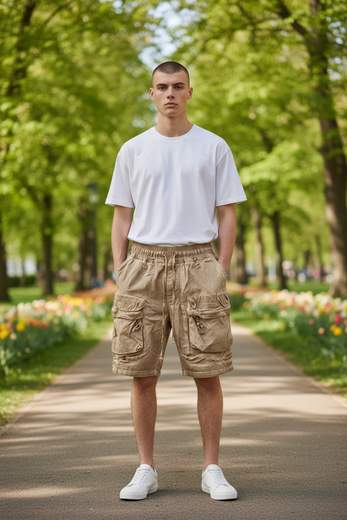 STILL Pantaloncini Cargo Uomo - Shorts Casual con Tasche