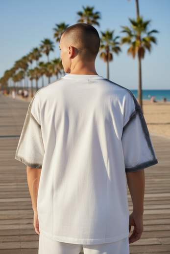 STILL T-Shirt Uomo Oversize Bianca Cartel Dry Vintage Style