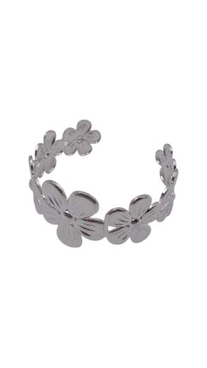 Bracciale Rigido Donna con Motivo Floreale