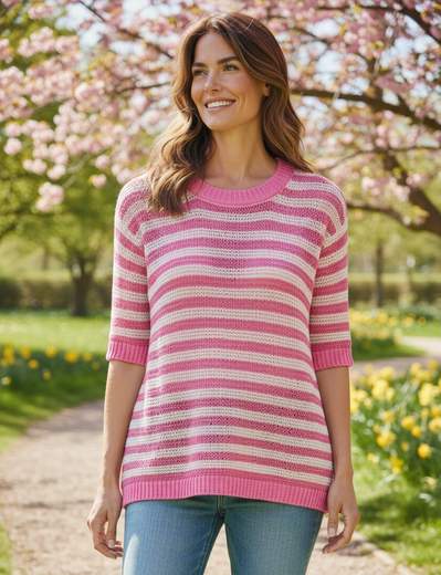 STILL Maglia Estiva Donna a Righe in Cotone