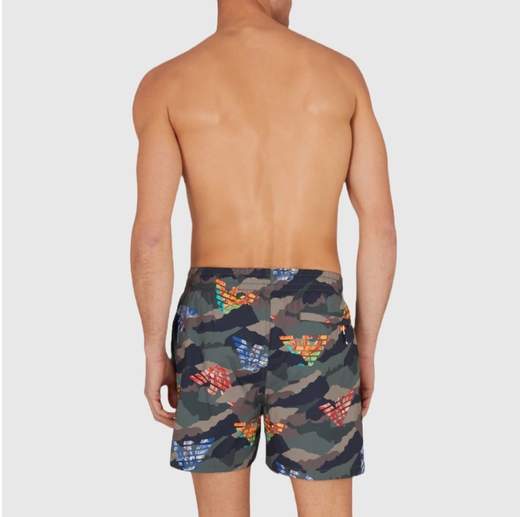 EMPORIO ARMANI Costume boxer uomo Emporio Armani con stampa camouflage all-over e coulisse