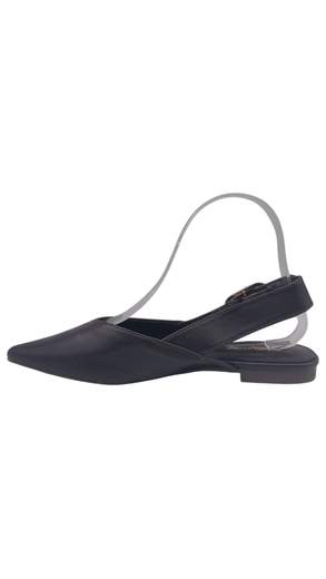 Décolleté Slingback Donna Marrone con Punta Affusolata e Fibbia
