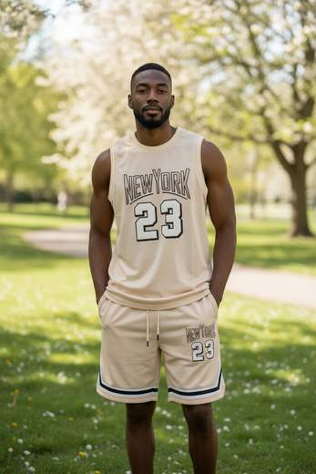 STILL Completo Basket Uomo New York - Canotta + Shorts Sportivi