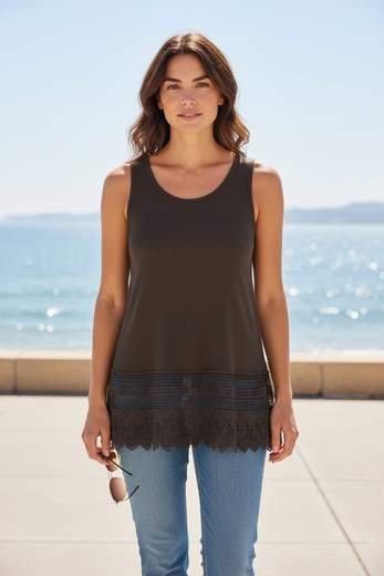 Canotta Donna con Pizzo – Top Smanicato Elegante e Casual