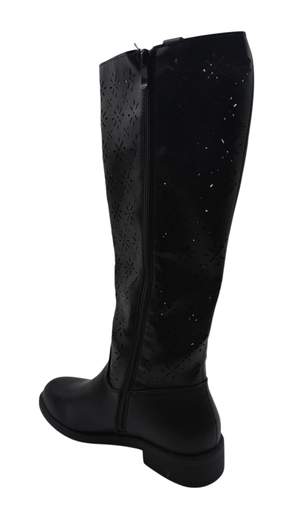 Stivali Alti Neri Donna Traforati – Eleganza Casual