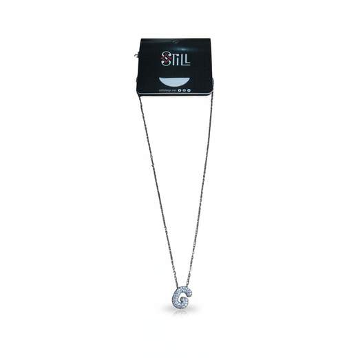 STILL Collana Donna con Ciondolo a Lettera e Strass – Oro e Argento