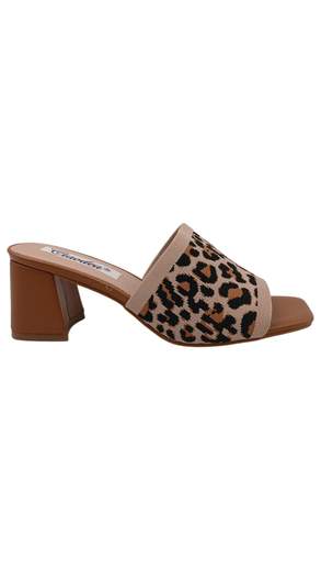 Ciabatte Donna Leopardate con Tacco Comodo