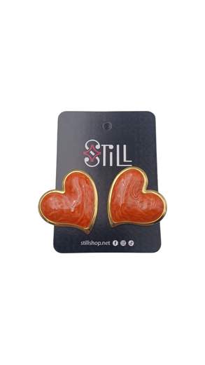 STILL Orecchini Cuore Vintage Smaltati Gold