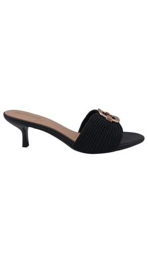 Sandali Mule Donna con Fascia Intrecciata e Tacco Kitten