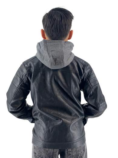 Giacchetto Bambino STILL in Ecopelle Nero – Stile Urban e Comfort